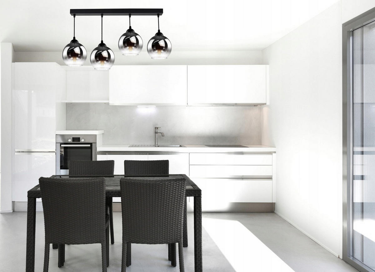 PENDELLEUCHTE MASUR - Transparent/Anthrazit, Glas/Metall (15/80/80cm) - kiki design