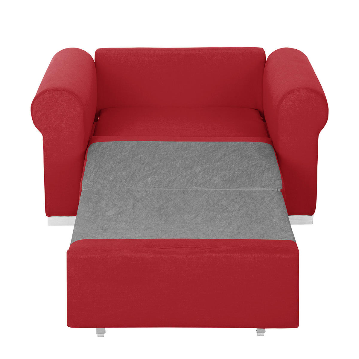 SCHLAFSOFA mit Husse - Silberfarben/Rot, Textil (125/90/90cm) - home24