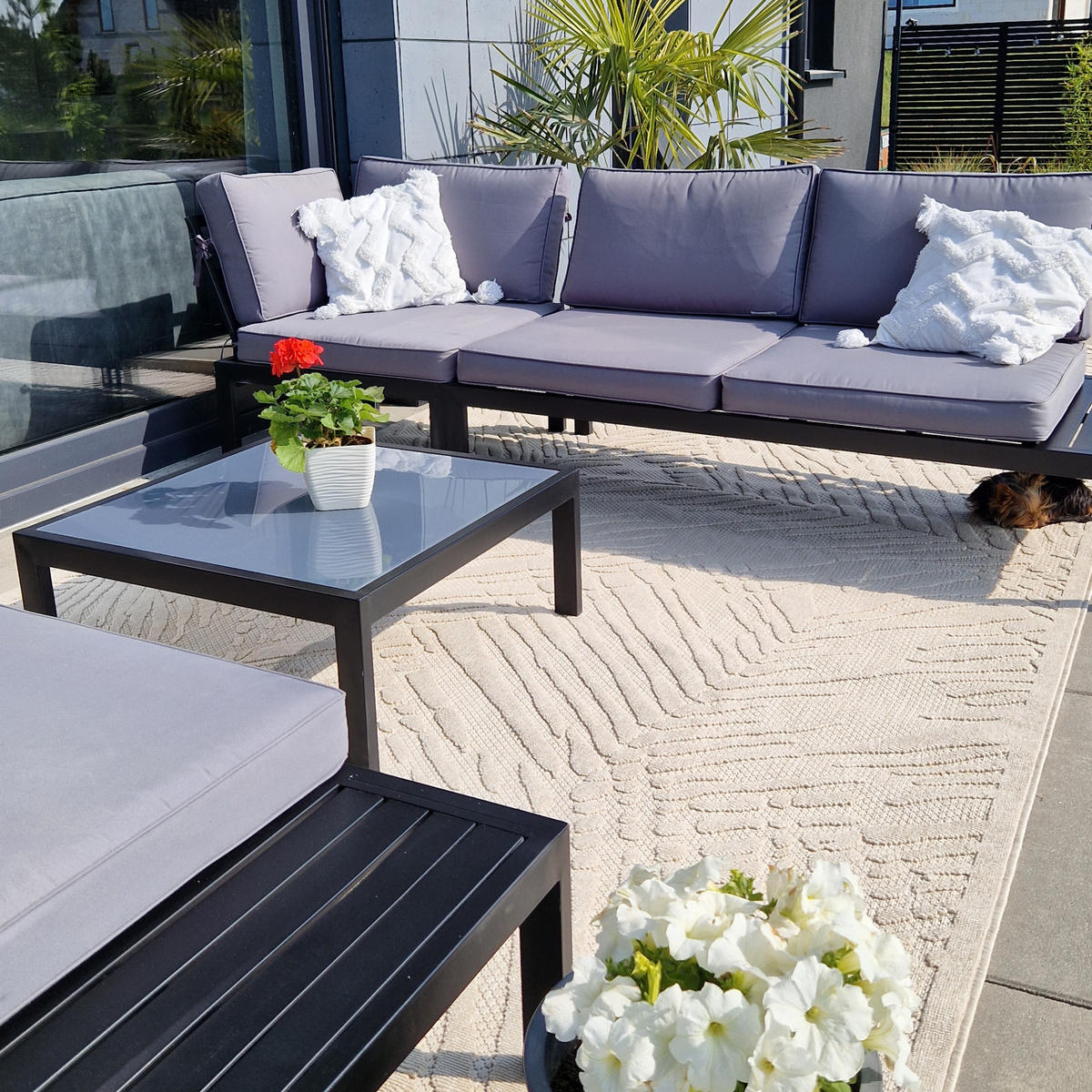 TEPPICH Beige In-Outdoor - Kurzflor Rechteckig, Motiv Pflanzen, Blätter, Blumen - 140 x 200 cm - Ecru/Creme, Textil (140/200cm) - Mazovia