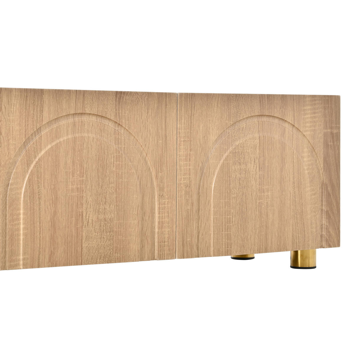 LOWBOARD in Naturfarben TV-Schrank mit Metallfüße, 180 L/35 B/40H(cm), für Wohnzimmer - Schwarz/Naturfarben, Holzwerkstoff/Metall (180/40/35cm) - STILVORA