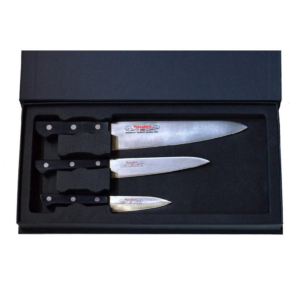 MESSERSET Silber 30/10/30 cm 140110401BBOMC - Silberfarben, Holz - Masahiro 