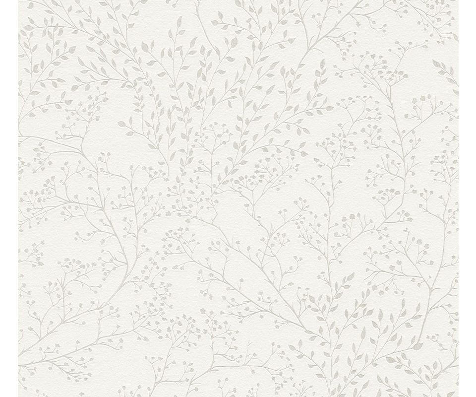 VLIESTAPETE Weiß 53/1005 cm - Taupe/Weiß, Textil (53/1cm) - KUNSTLOFT