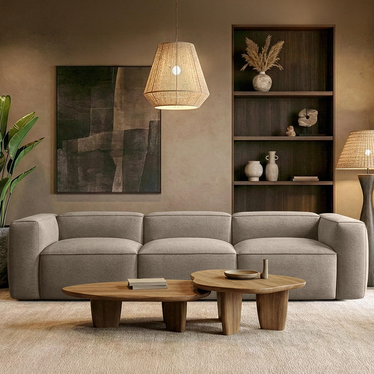 3-SITZER SOFA FUBBO, Beige - Beige, Holz/Holzwerkstoff (290/73/96cm) - KONSIMO®