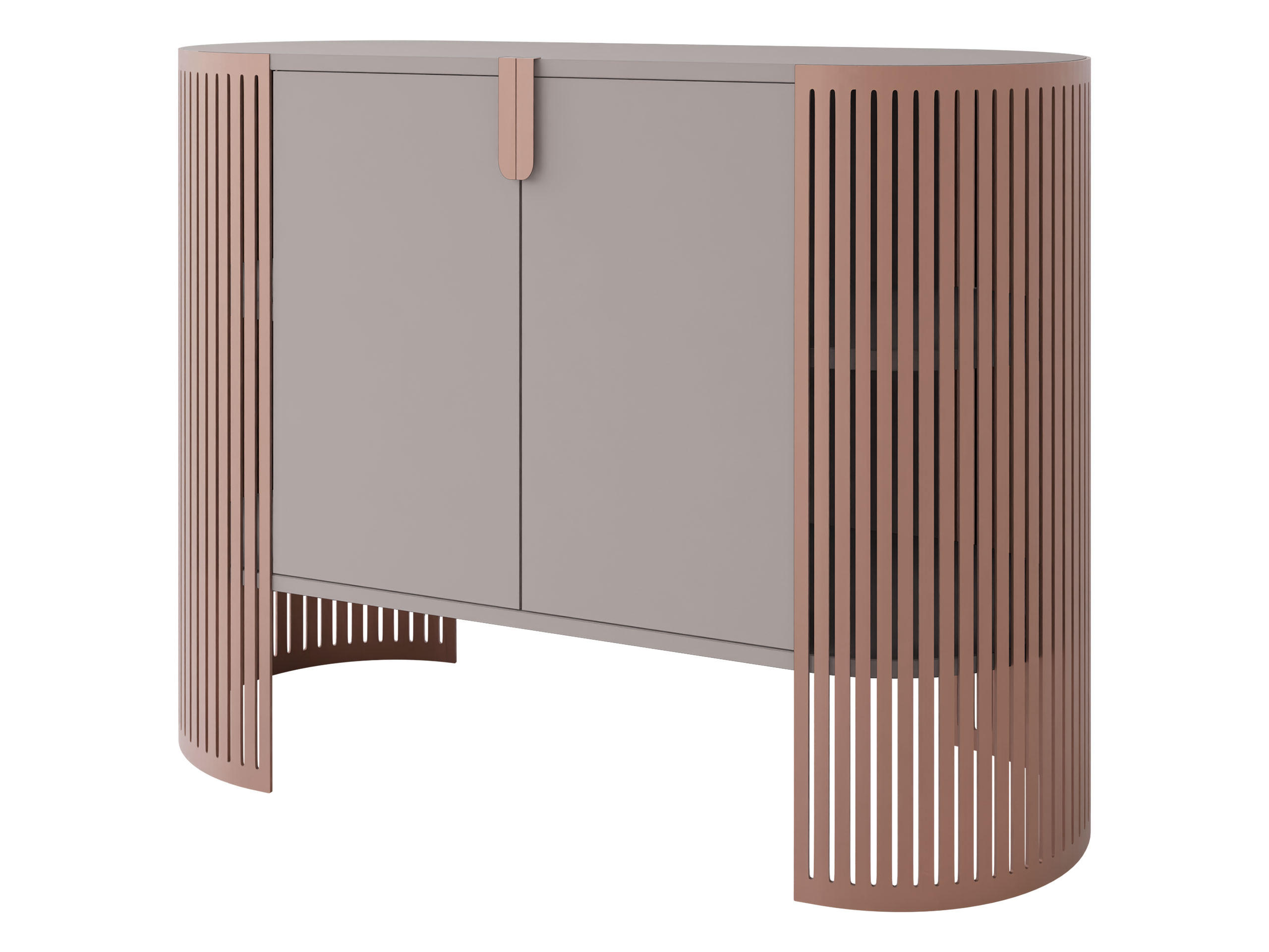 KOMMODE Fikoli Ember - Kaschmir/Messingfarben, Holzwerkstoff/Metall (120/90/40cm) - MIRJAN24