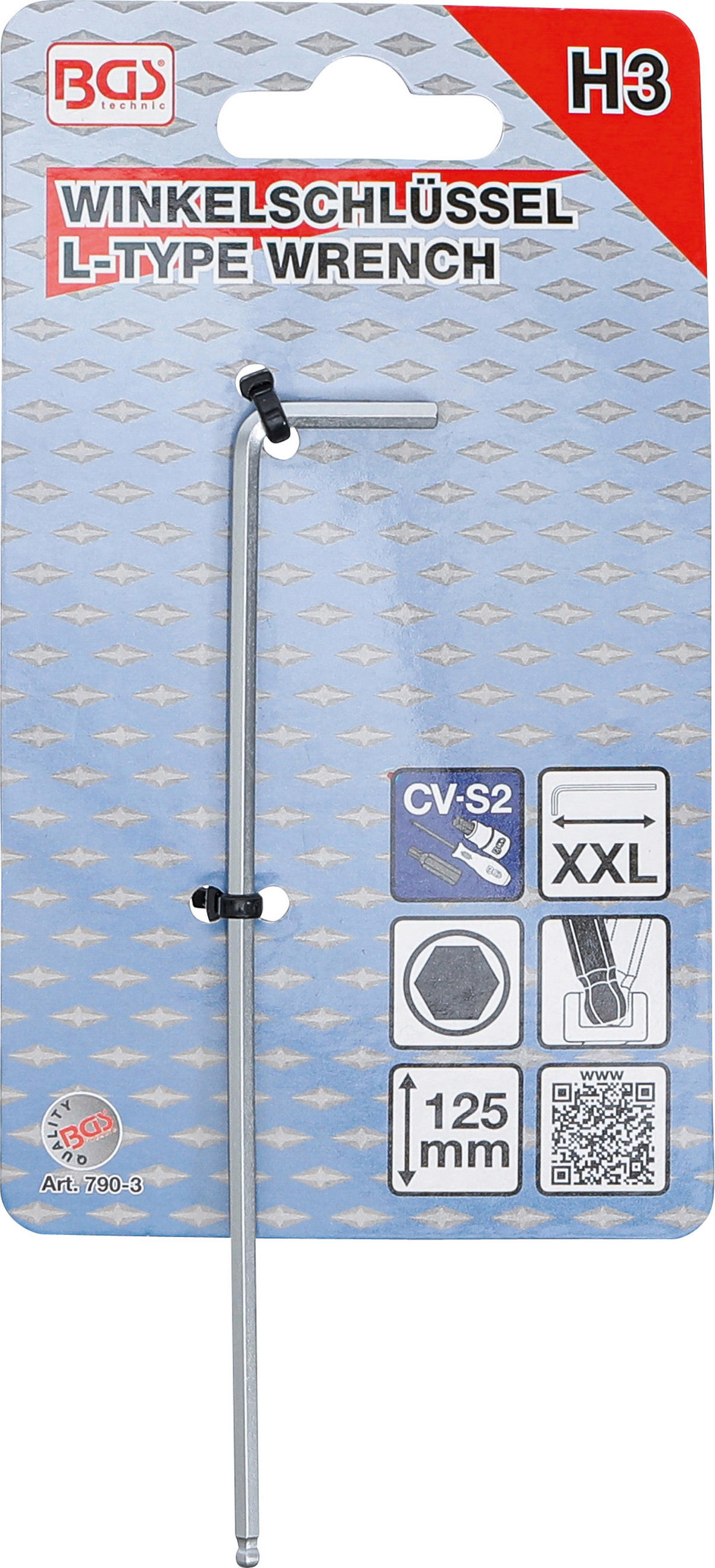 WINKELSCHLÜSSEL | EXTRA LANG | INNENSECHSKANT / INNENSECHSKANT MIT - Multicolor, Kunststoff/Metall (1/1cm) - BGS technic