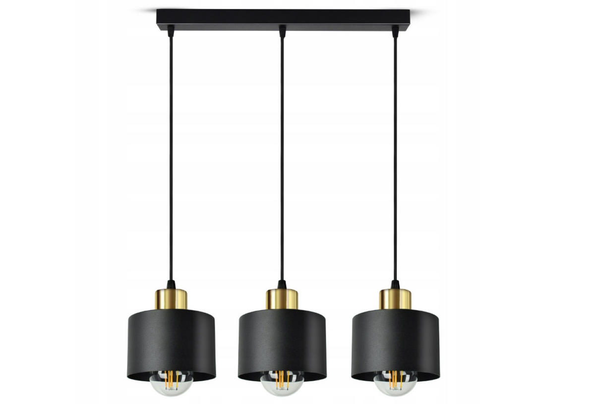 PENDELLEUCHTE BLACKSPOT - Goldfarben/Schwarz, Metall (12/55/80cm) - kiki design