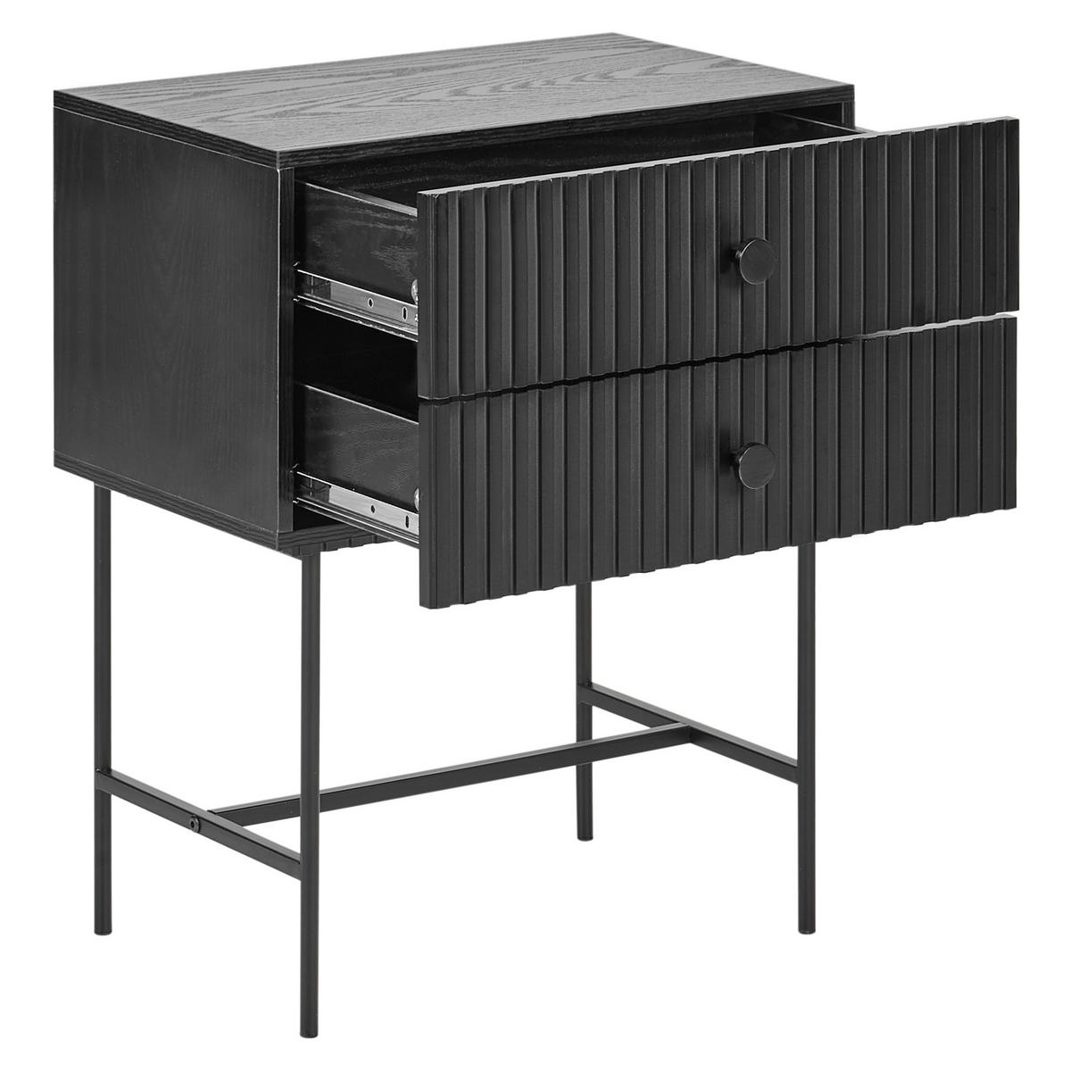 NACHTTISCH Schwarz Coventry - Schwarz, Holzwerkstoff (48/59/32cm) - Beliani