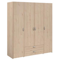 KLEIDERSCHRANK 4-trg. Parisot Daily 11 Holzdekor Eiche Jackson - Eichefarben, Kunststoff (160/185/51cm) - 58aufmkessel
