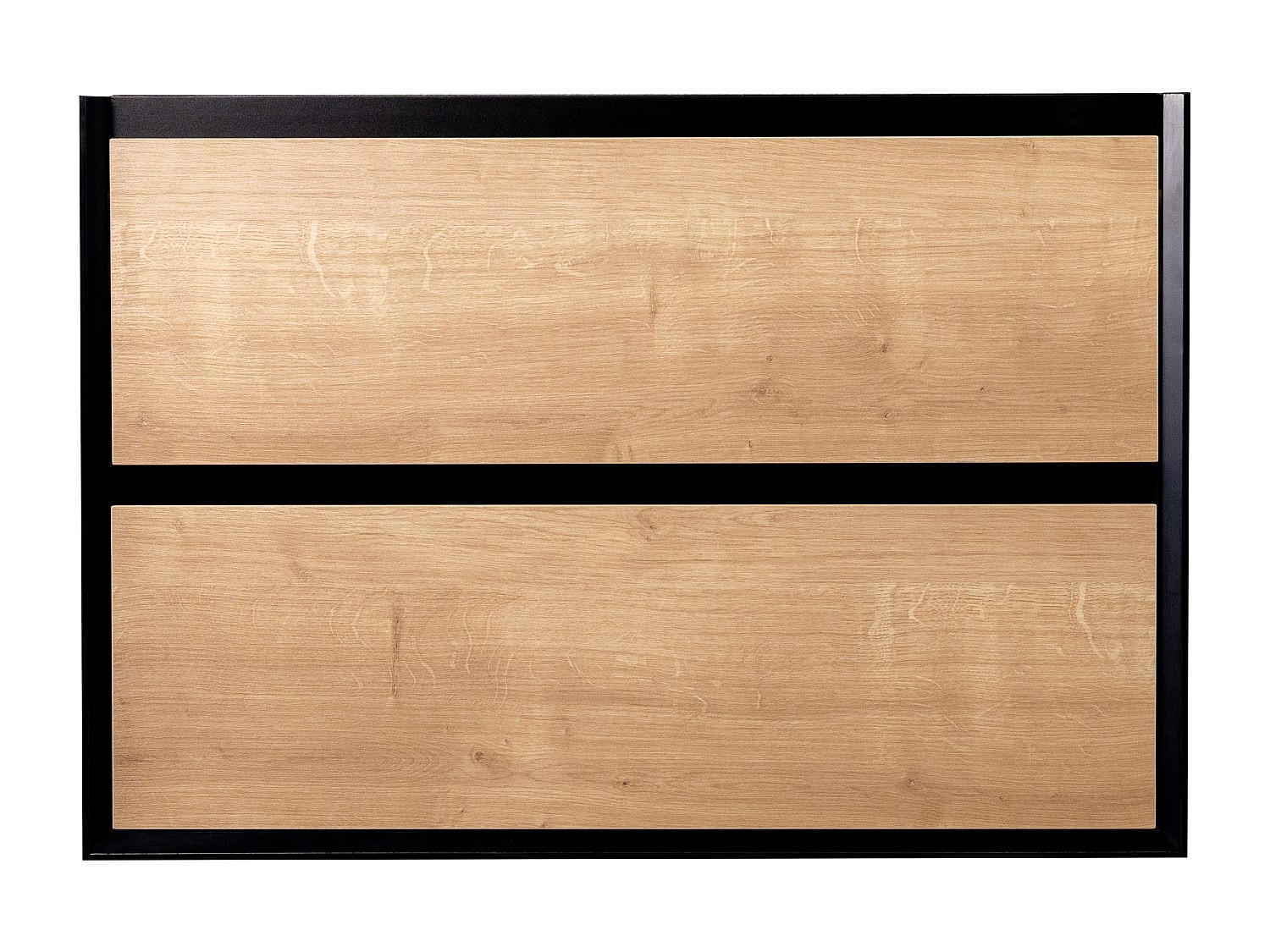 WASCHBECKENUNTERSCHRANK - 80 cmcm x 45.6 cmcm - Holz, Platte - Schwarz, Naturfarben Hell - LANNICK - Schwarz/Naturfarben, Holz (80/55/45.6cm) - Vente-Unique