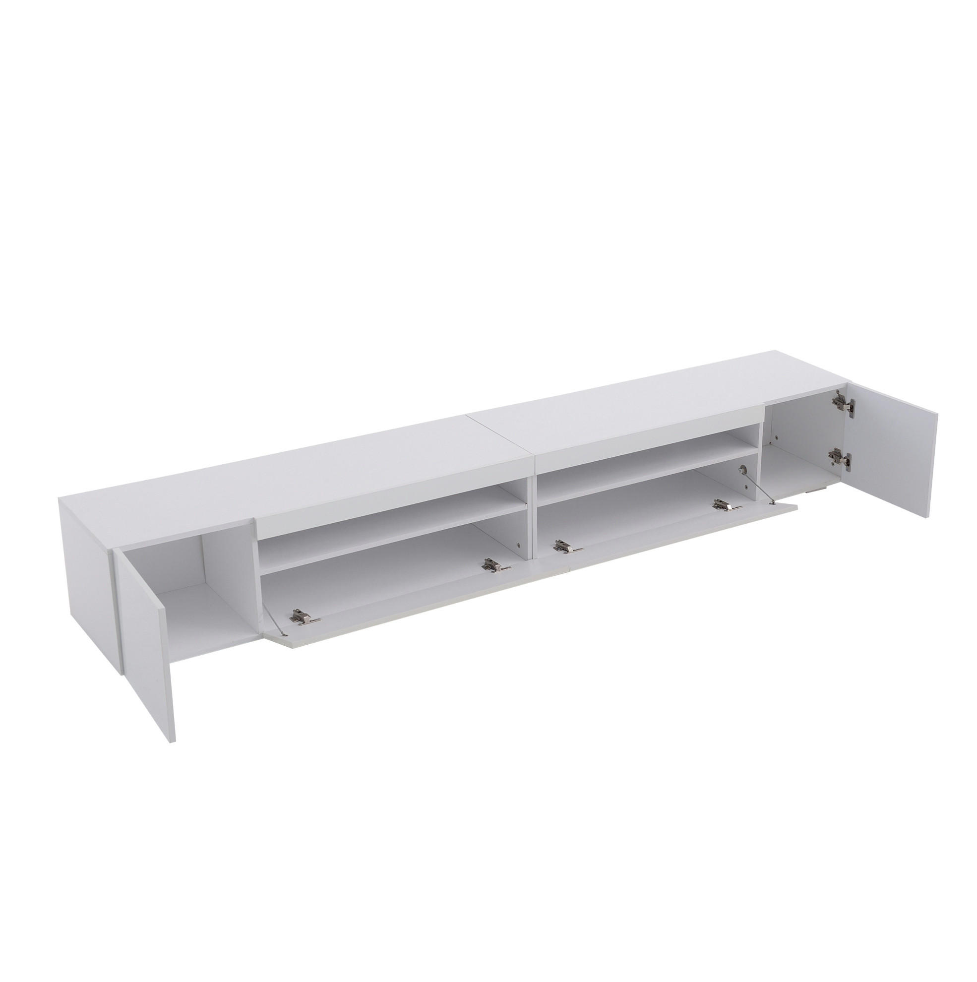 TV-ELEMENT mit LED-Beleuchtung 240 cm MDF Weiß - Weiß, Holzwerkstoff (38.5/35.5/240cm) - Beauniv