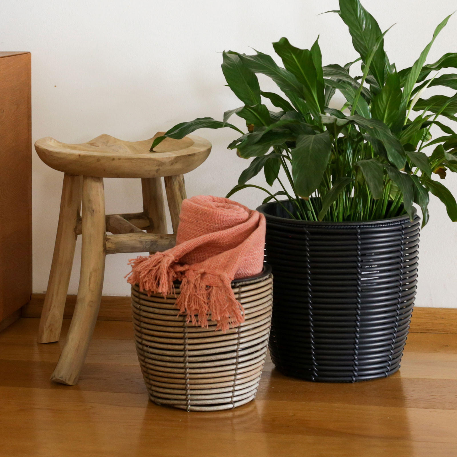 PFLANZGEFÄSS Braun 25/25/23 cm - Braun, Kunststoff (23cm) - Mobili Rebecca