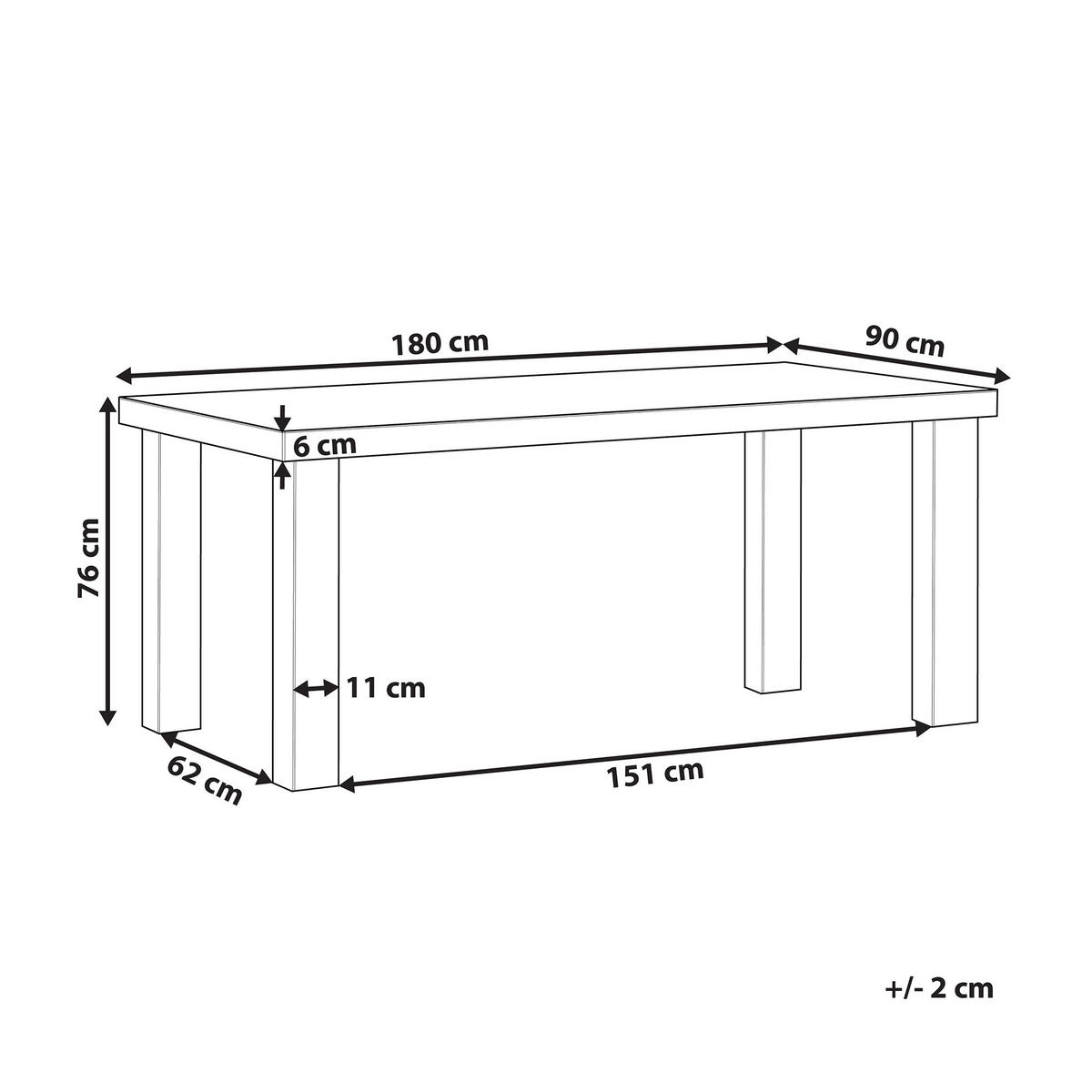 GARTENTISCH Beton grau matt 180/90 cm Taranto - Grau, Stein (180/90/76cm) - Beliani