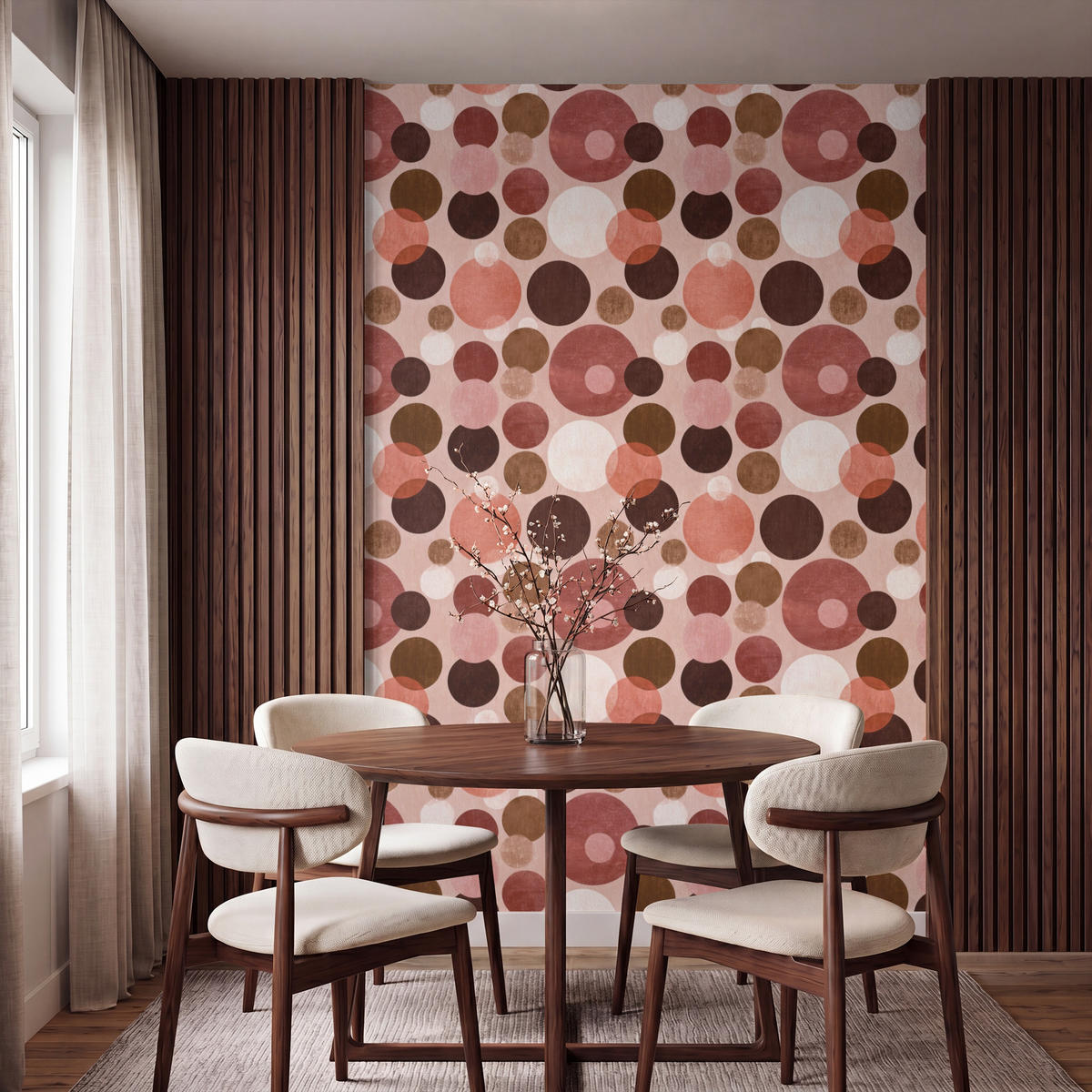 TAPETE - Kreise - Modern - Farbenfroh - 140x220 cm - Multicolor, Papier (140/220cm) - OnlyWow