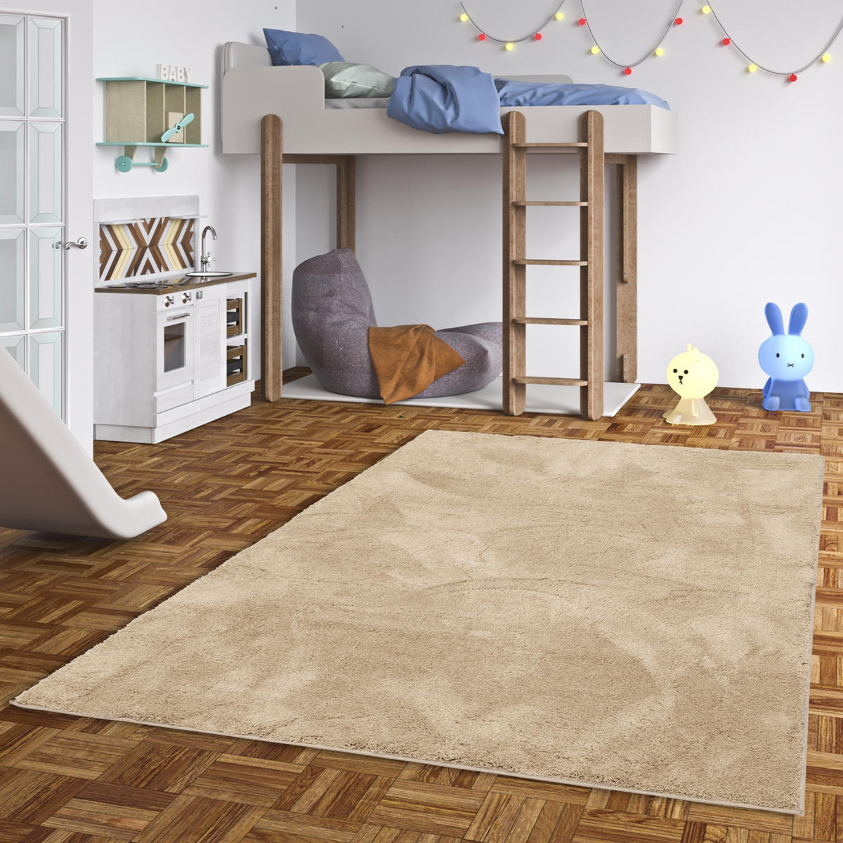 KINDERTEPPICH SUPER SOFT HOCHFLOR SILKY KIDS - Beige, Textil (140/200cm) - Pergamon