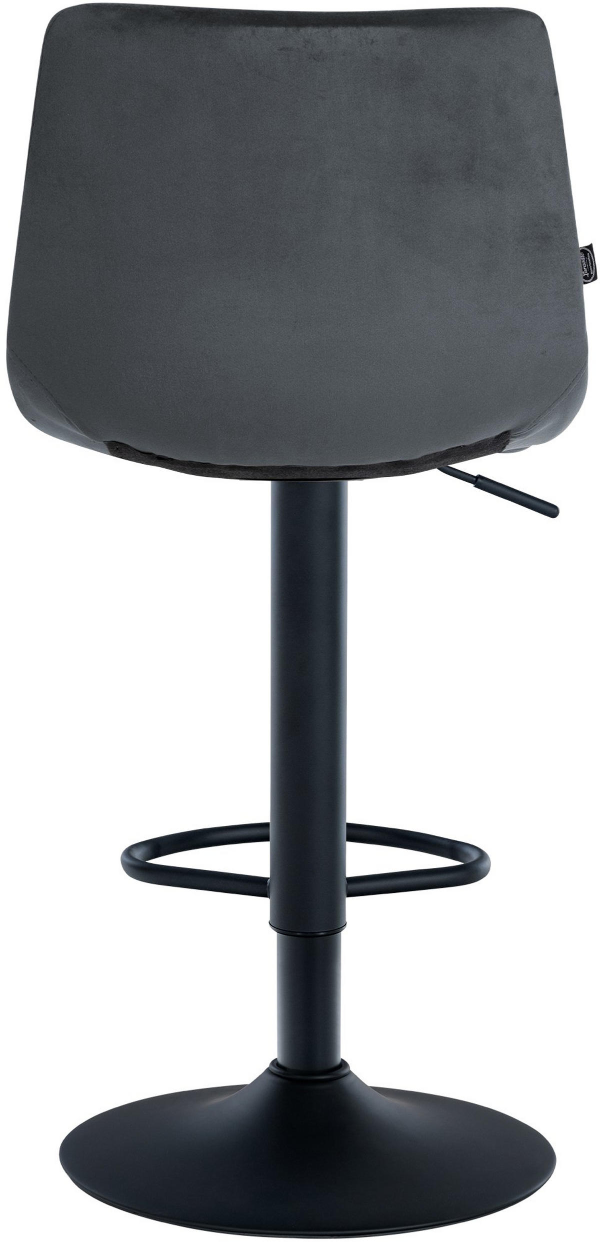 BARHOCKER James Samt schwarz dunkelgrau - Dunkelgrau/Schwarz, Textil/Metall (43/108.5/46.5cm) - TPFLiving