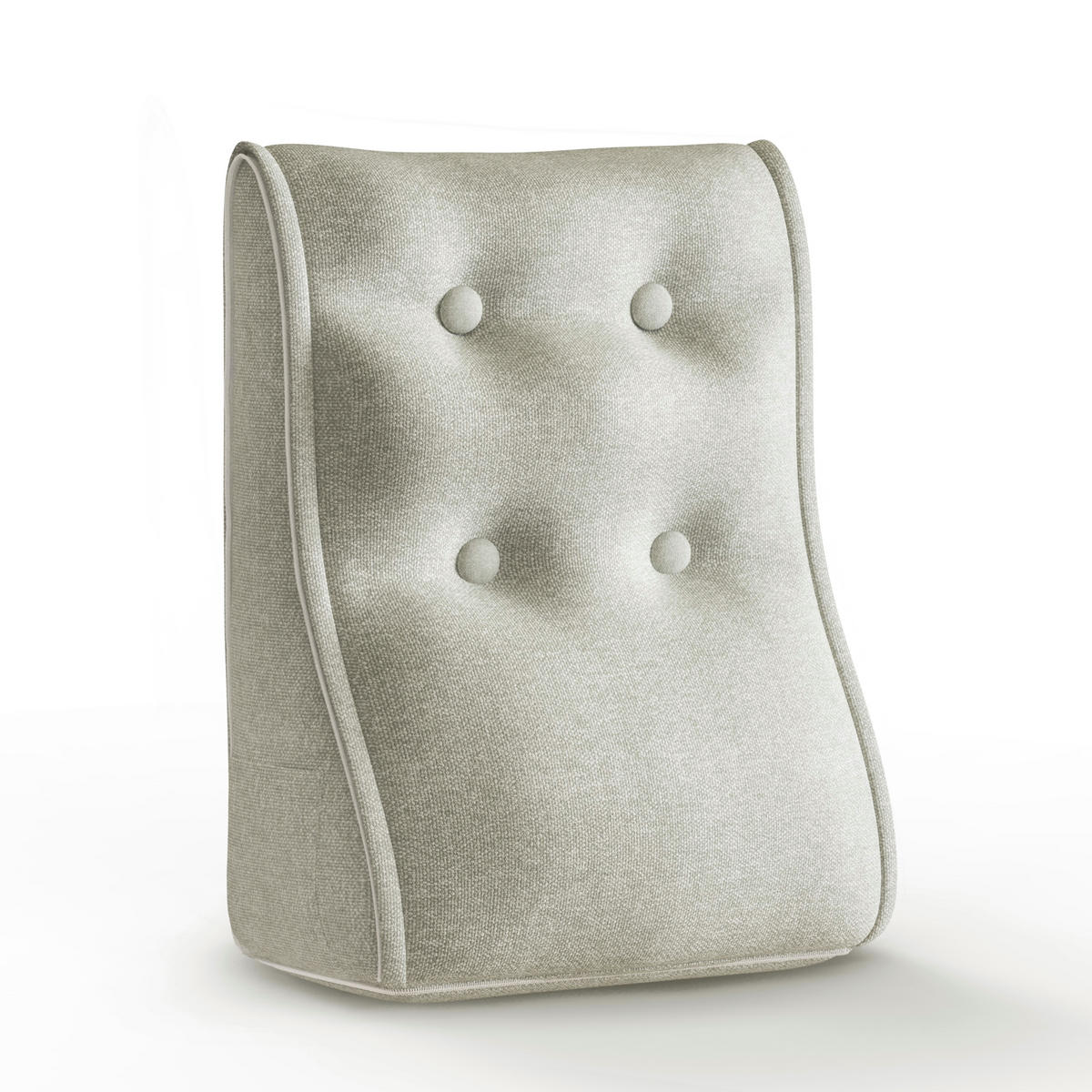 RÜCKENKISSEN Kopfteilkissen Polyesterleinen Weiß 40/22cm - Weiß, Textil (22/40cm) - Vercart