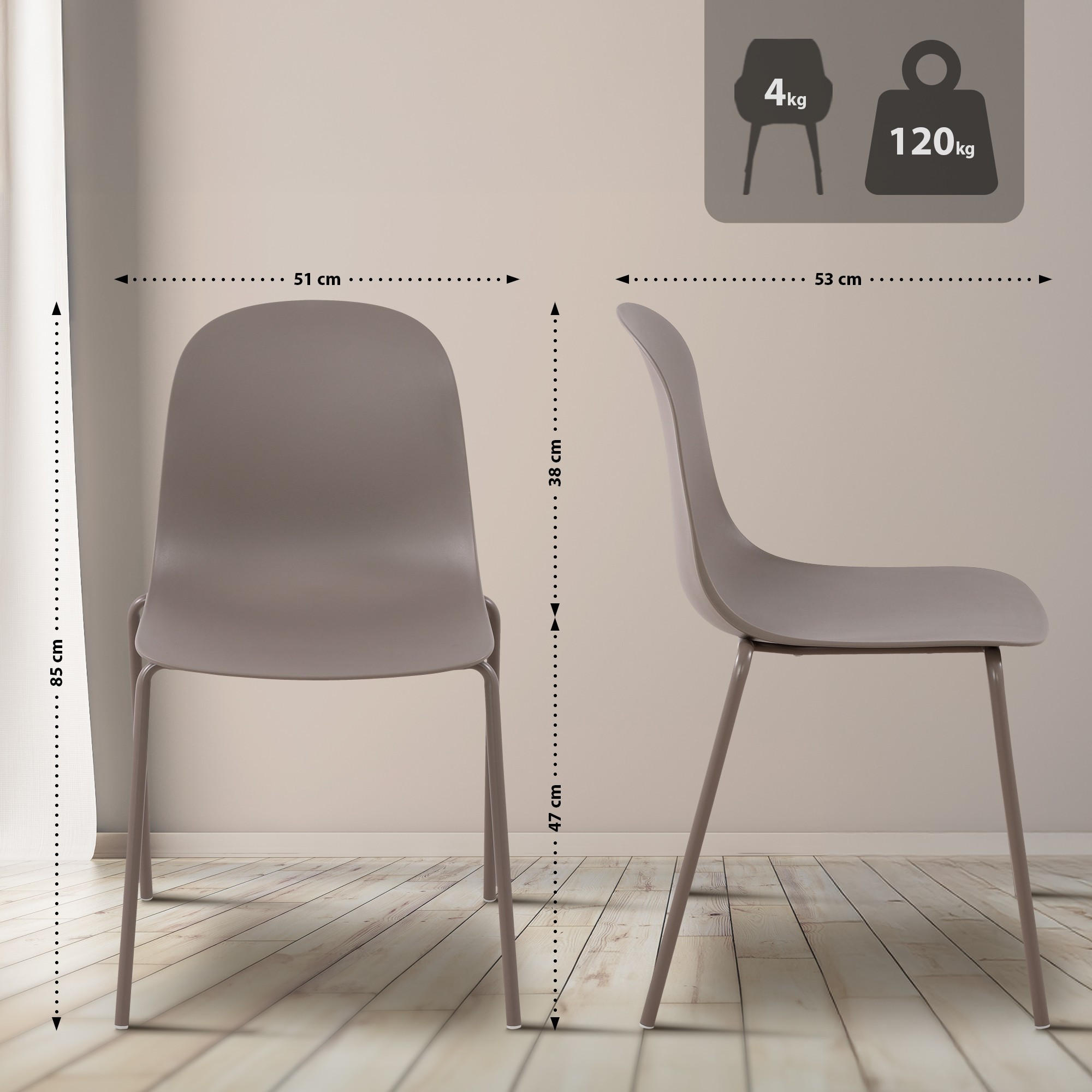 GARTENSITZGRUPPE Kunststoff Taupe (3-teilig) - Taupe, Kunststoff - CLP