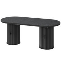 ESSTISCH Schwarz 150–190×80×75 cm mit Auszugmechanismus, verdecktem Staufach und Metallrahmen aus Holzwerkstoff - Schwarz, Holzwerkstoff (80/150/75cm) - Luhomfu