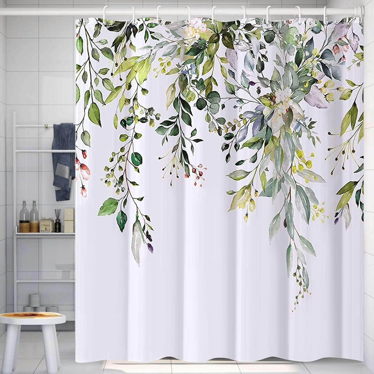 DUSCHVORHANG mit 12 Haken 180 x 180 cm Grün - Grün, Textil (180/180cm)