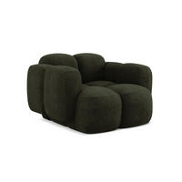 SESSEL Chenille Stoff Grün - Dunkelgrün/Schwarz, Holzwerkstoff/Kunststoff (120/72/115cm) - Makamii