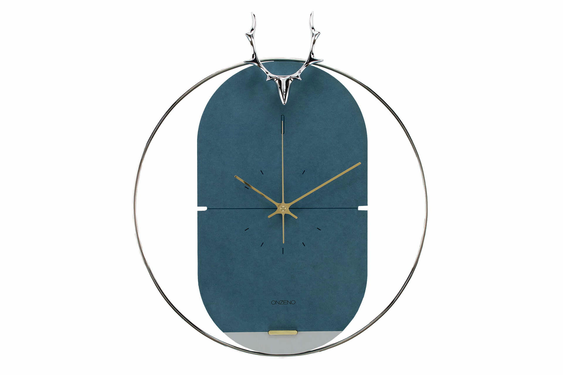 WANDUHR Design Blau 46/51 cm - Blau, Holzwerkstoff/Metall (1.45/50.8/2cm) - ONZENO