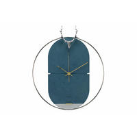 WANDUHR Design Blau 46/51 cm - Blau, Holzwerkstoff/Metall (45.5/50.8/2cm) - ONZENO