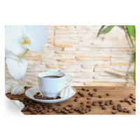 FOTOTAPETE 152x104 cm - Florale Entspannung - Weiß, Textil (152/104cm) - Wallfluent