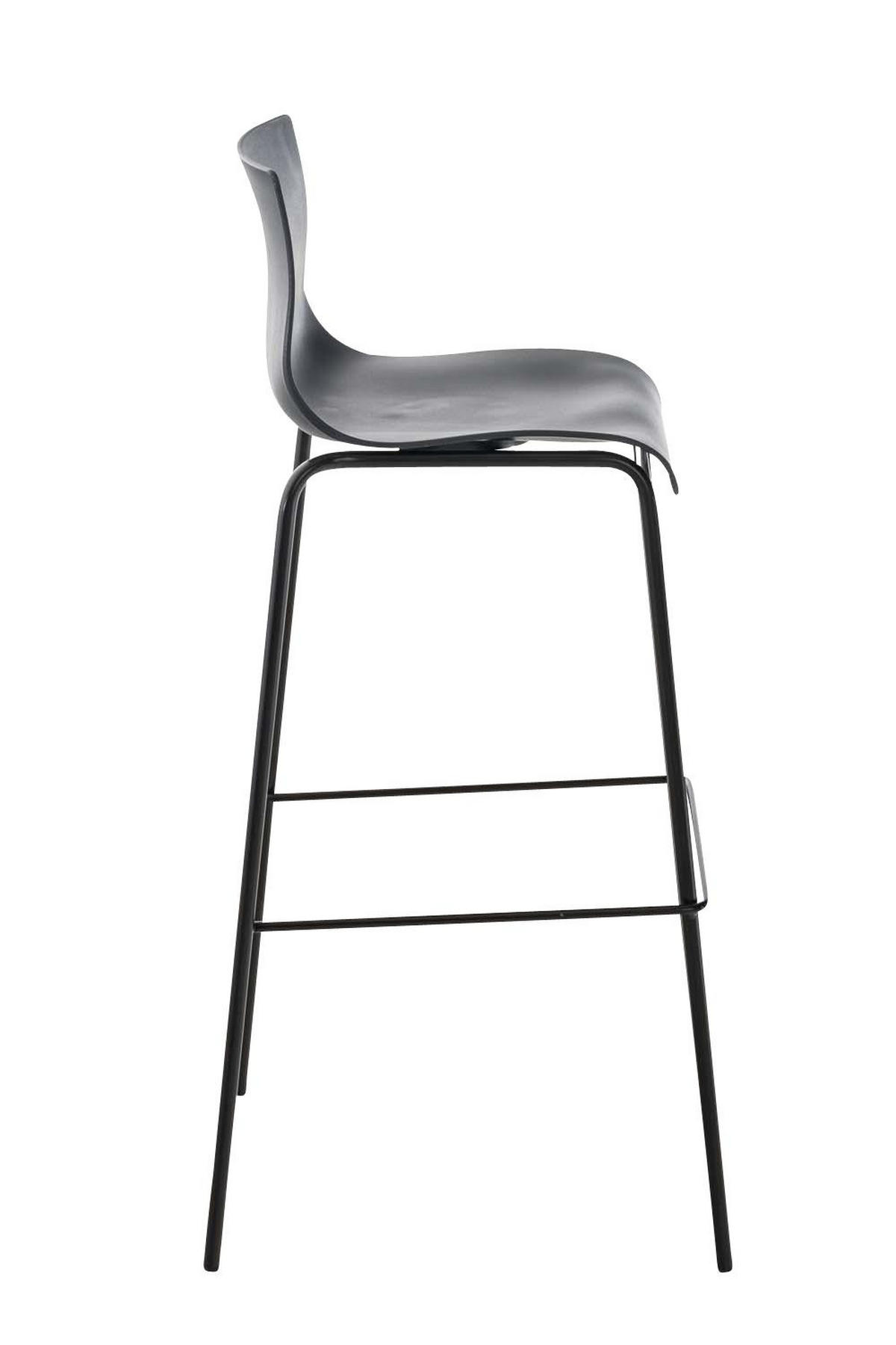 BARHOCKER Kunststoff Grau - Schwarz/Grau, Kunststoff/Metall (43/100/48cm) - CLP