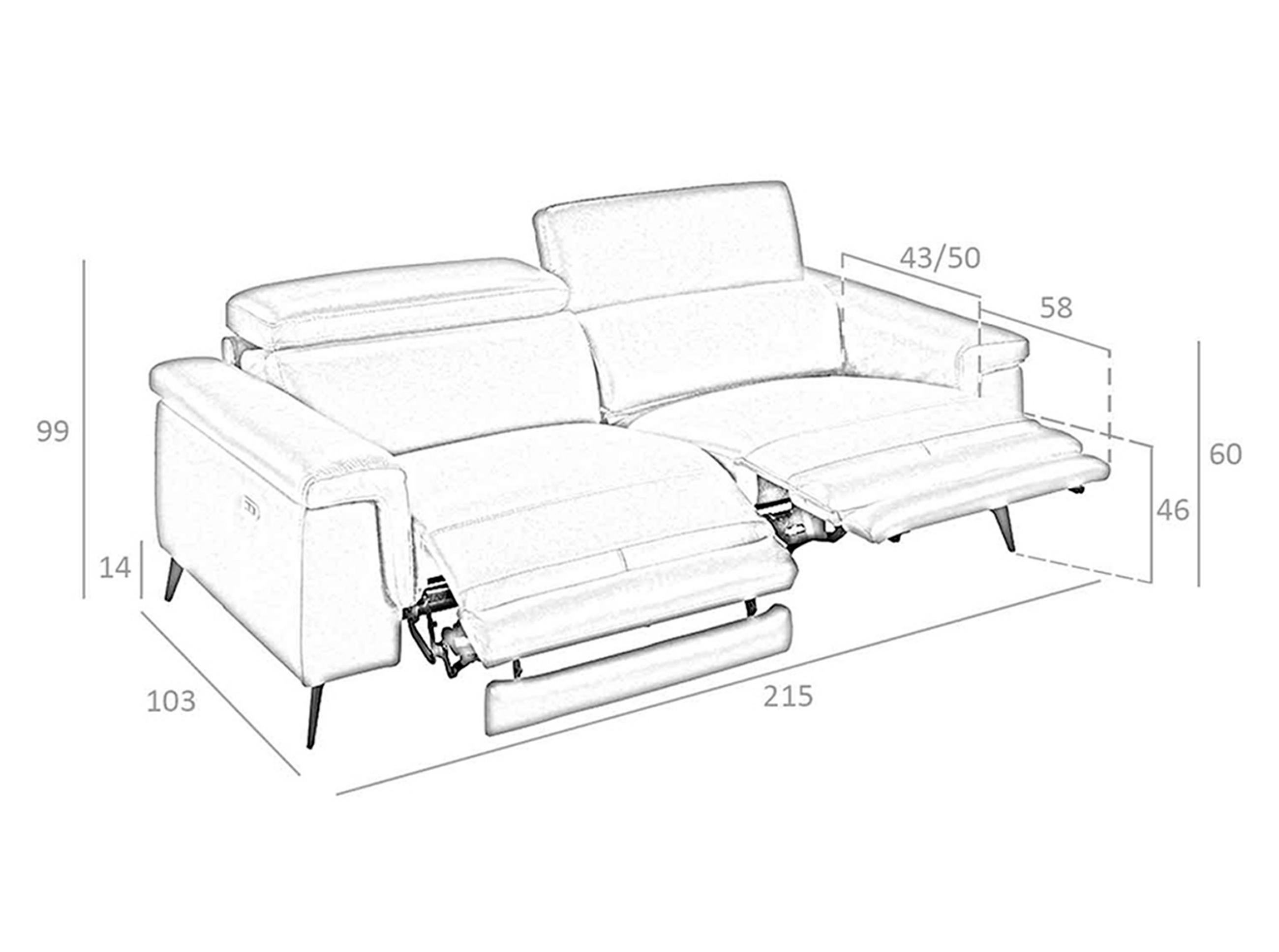 SOFA 2-SITZER Nerz Schwarz 170/103/99 cm - Taupe/Schwarz, Leder (170/99/103cm) - ANGEL CERDA