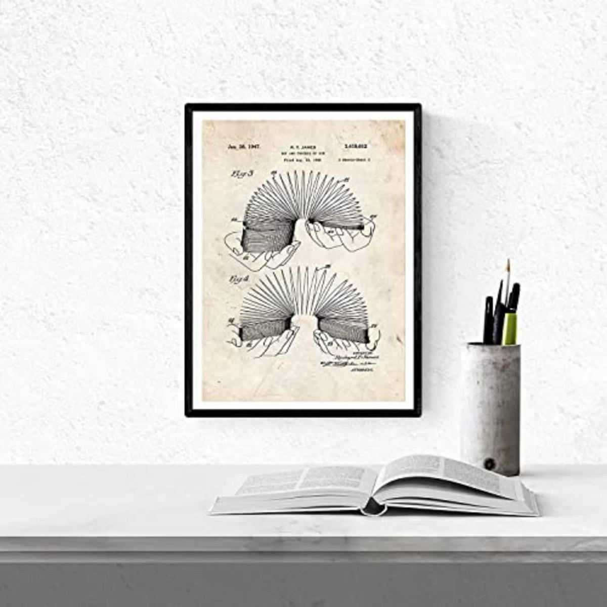 POSTER Set mit 4 Jahrgang Patenten SPIELPLATZ A4 Rahmenlos - Klar, Papier (29.7/3cm) - Nacnic
