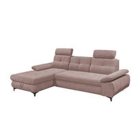 ECKSOFA mit Schlaffunktion und Bettkasten - Pink/Schwarz, Kunststoff/Textil (274/177cm) - ed exciting design