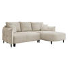 ECKSOFA Sycylia, Seite: Rechts - Creme/Schwarz, Holz/Textil (244/165cm) - MIRJAN24