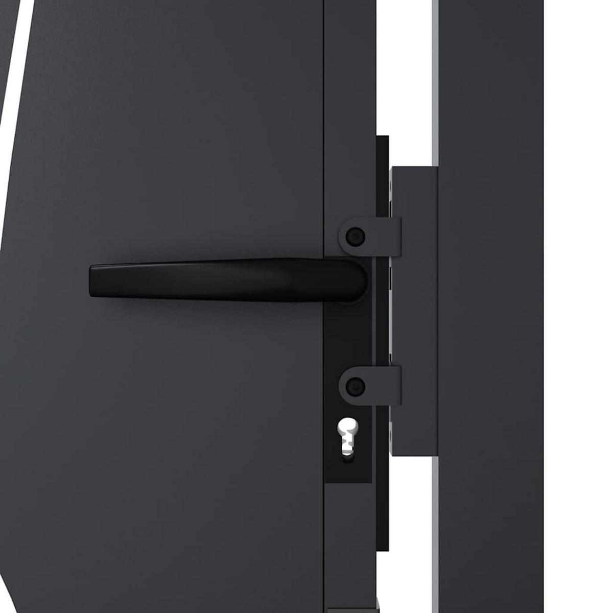 GARTENTOR im Gras-Design, 110/105 cm, aus Stahl, in Anthrazit, modern - Grau, Metall (100/105cm) - vidaXL