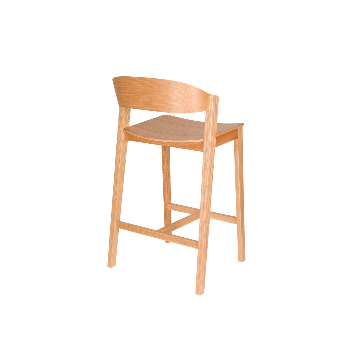 BARHOCKER Wooz mit Rückenlehne 65 cm Naturel - Naturfarben, Holz (52/89.4/47.5cm) - Housecraft Living