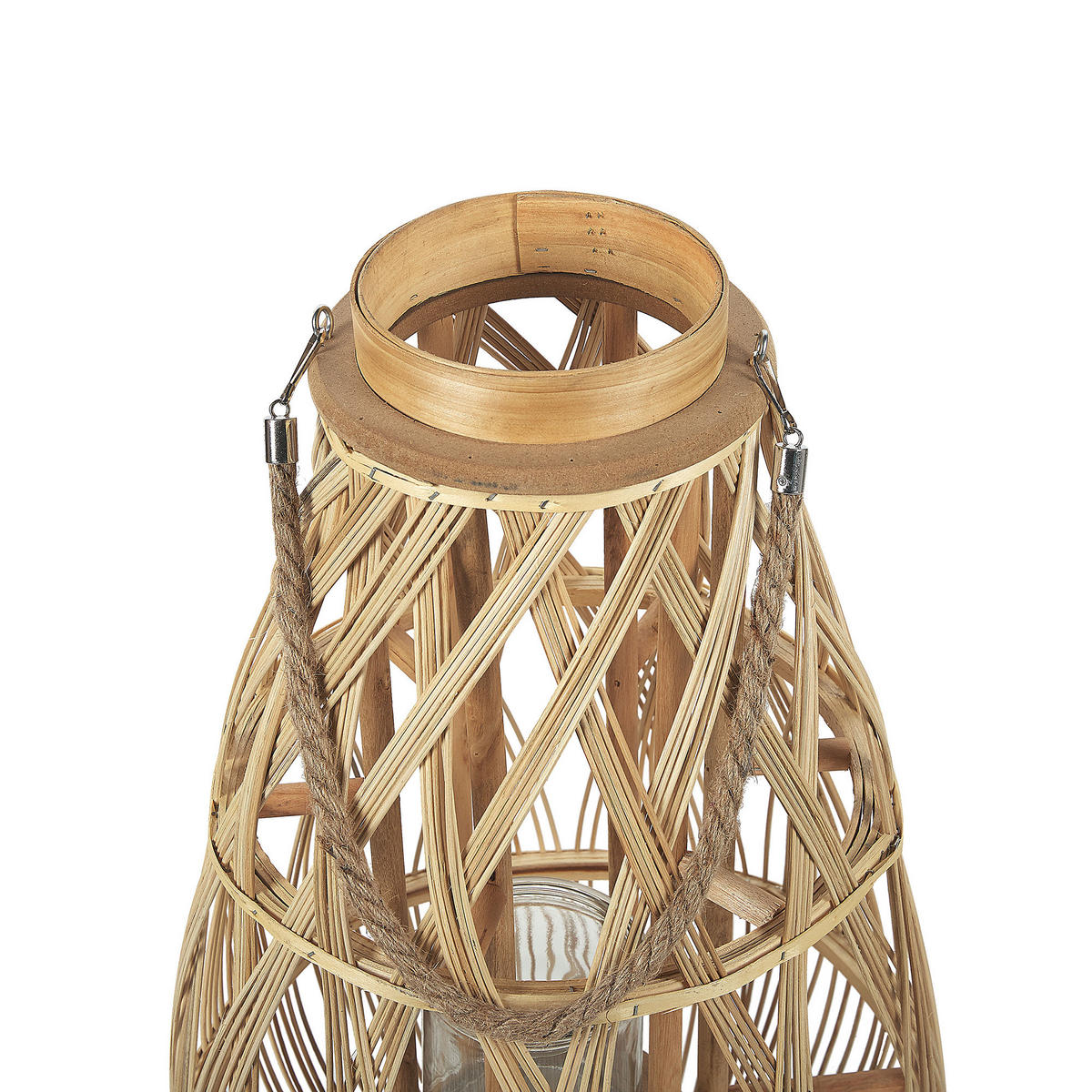 LATERNE Heller Holzfarbton Tonga - Hellbraun, Holz (34/56/34cm) - Beliani