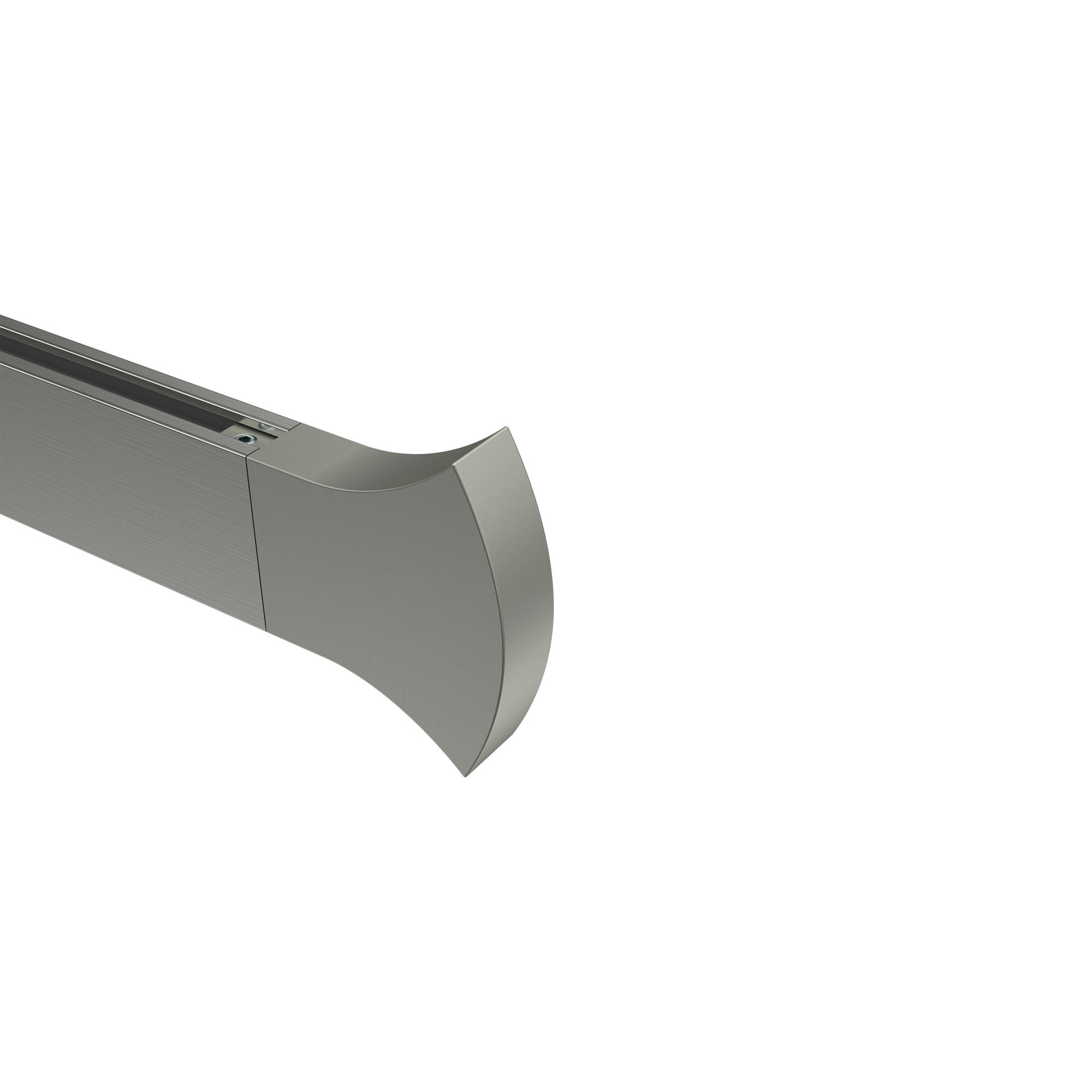 ENDSTÜCKE FÜR GARDINENSTANGEN 14x35 mm, Conex Edelstahl-Optik, Packung 2 Stück - Edelstahlfarben, Metall (6.2/6/6cm) - INTERDECO