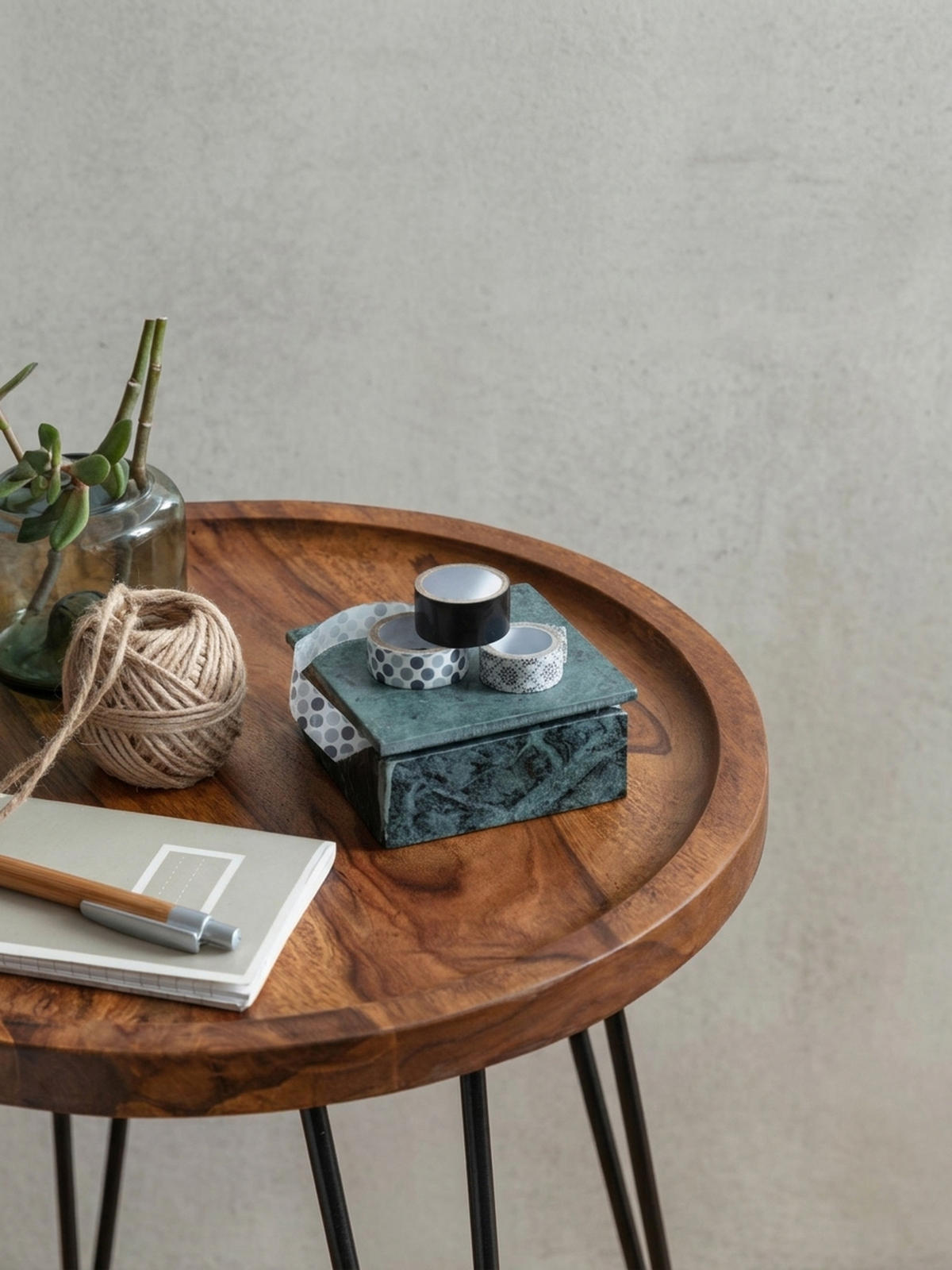 COUCHTISCH in Braun, Sheeshamholz mit Haarnadelbeinen, Modernes Design - Schwarz/Braun, Holz/Metall (41/45/40cm) - KADIMA DESIGN