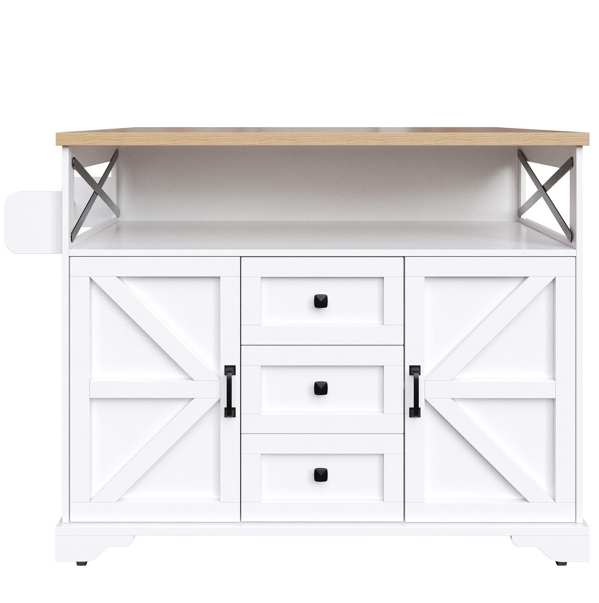 KÜCHENINSEL 120/43/98 cm weiß aus MDF mit klappbarer Platte - Weiß, Holzwerkstoff (120/98/43cm) - OKWISH