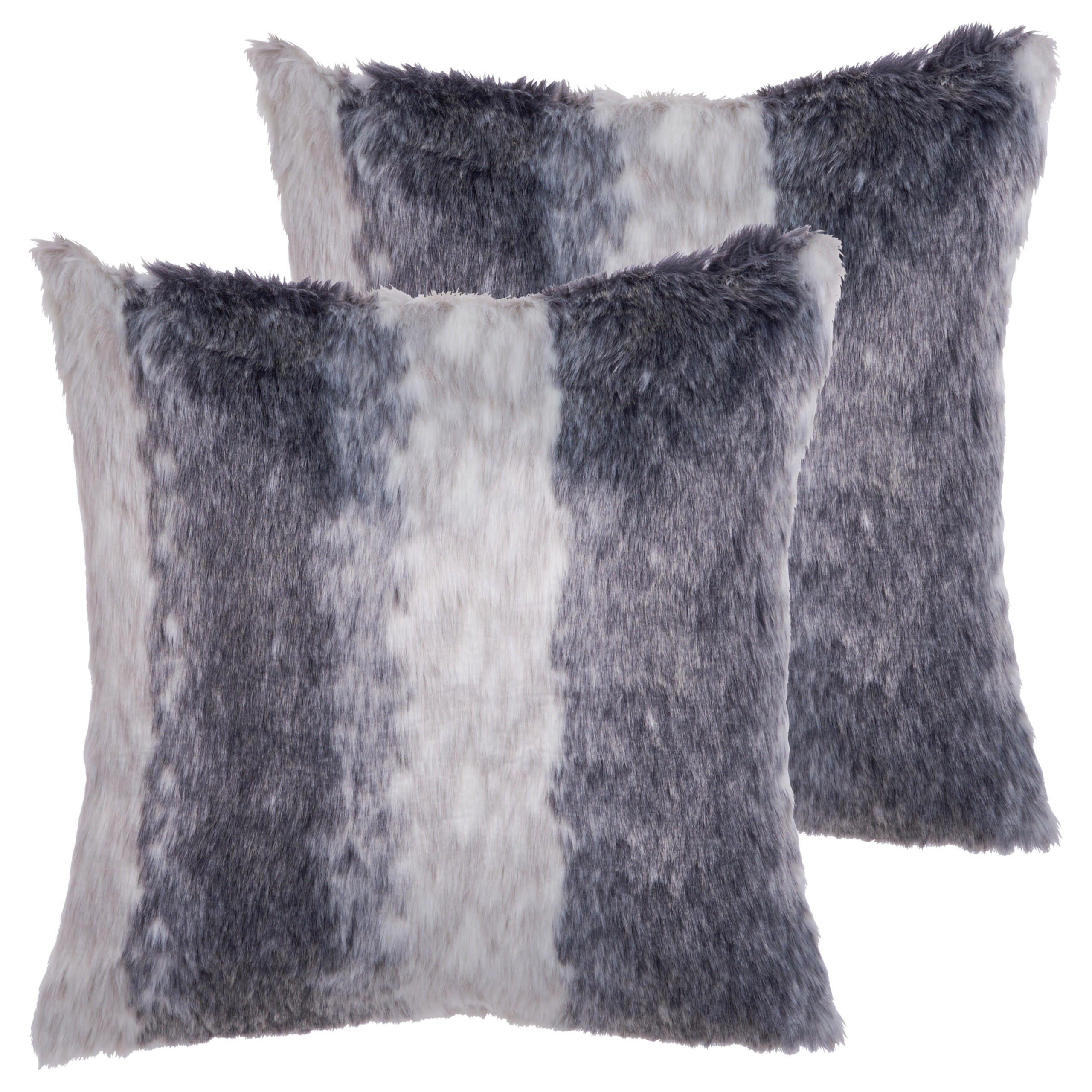 DEKOKISSEN 2er-Set Dunkelbraun 45/45 cm Hordeum - Dunkelbraun, Kunststoff/Textil (45/45cm) - Beliani