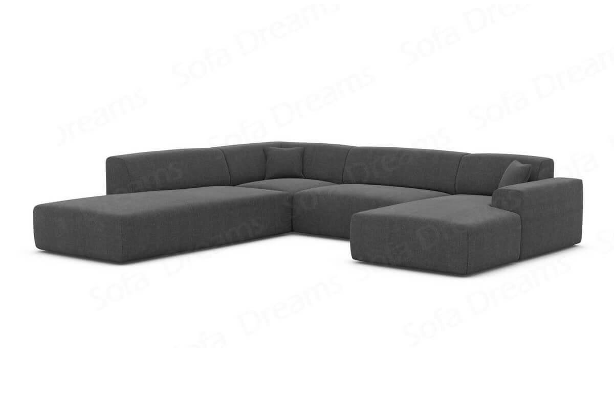 WOHNLANDSCHAFT Genova Anthrazit Strukturstoff - Anthrazit, Kunststoff (326/70/263cm)
