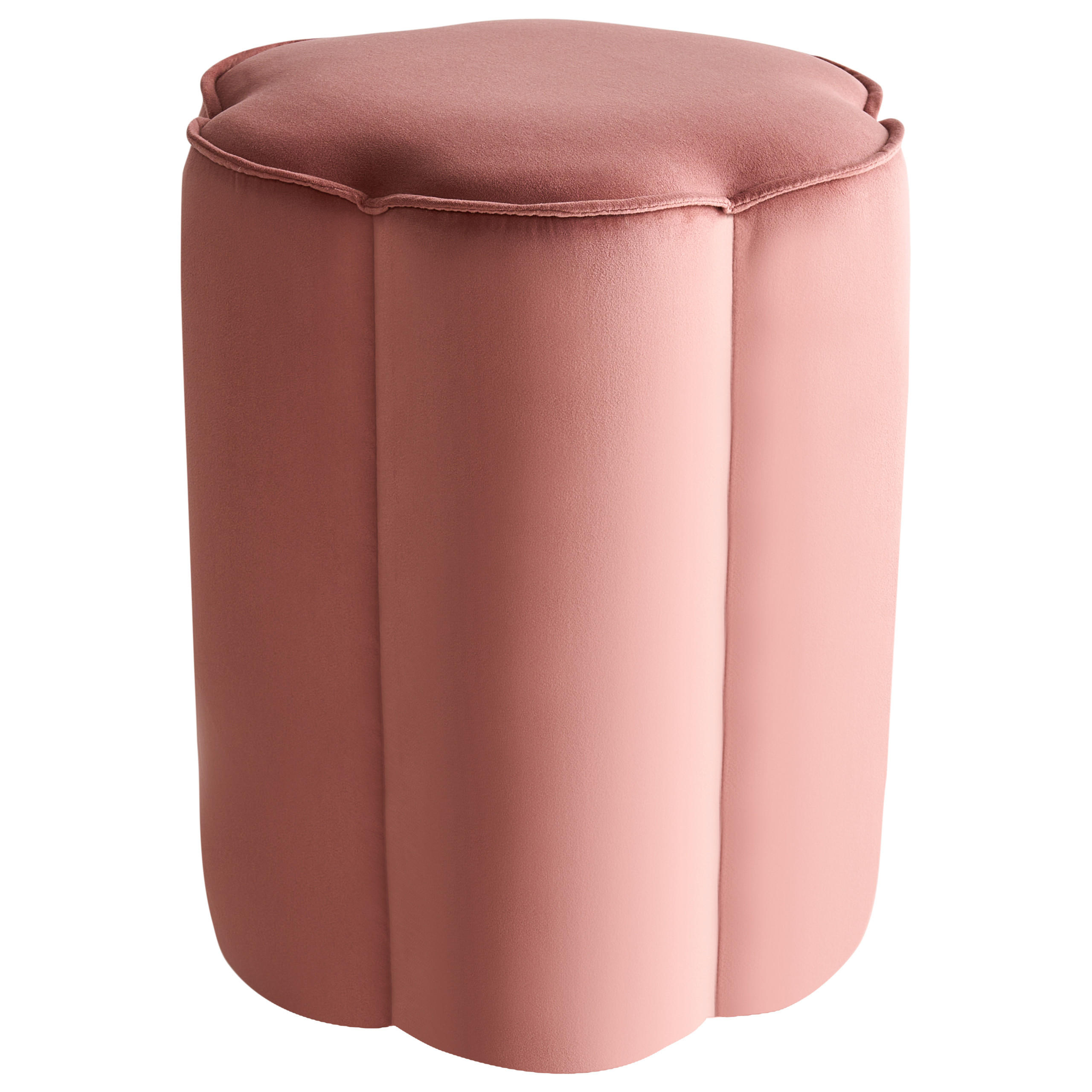 POUF Rosa Tappen - Pink, Textil (39/45/39cm) - Beliani