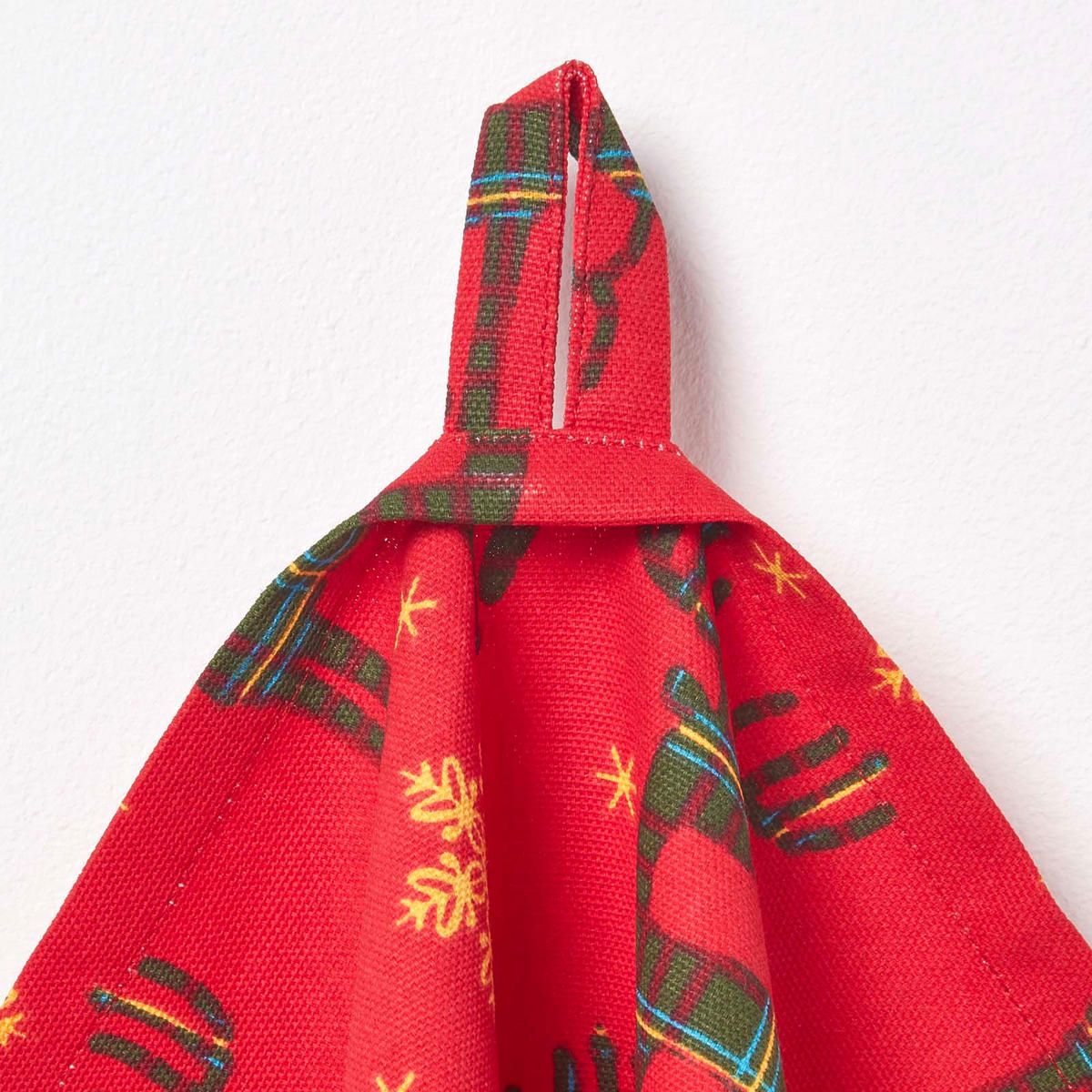 GESCHIRRTÜCHER 3er-Set, Motiv Rentier, 100% Baumwolle - Rot, Textil (50/70cm) - Homescapes