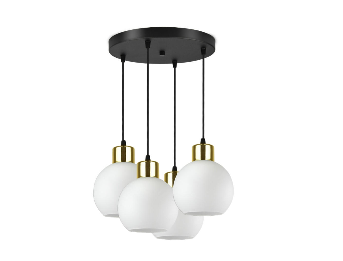 PENDELLEUCHTE Milano Glas - Goldfarben/Schwarz, Glas/Metall (35/35/80cm) - kiki design
