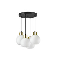 PENDELLEUCHTE Milano Glas - Goldfarben/Schwarz, Glas/Metall (35/35/80cm) - kiki design