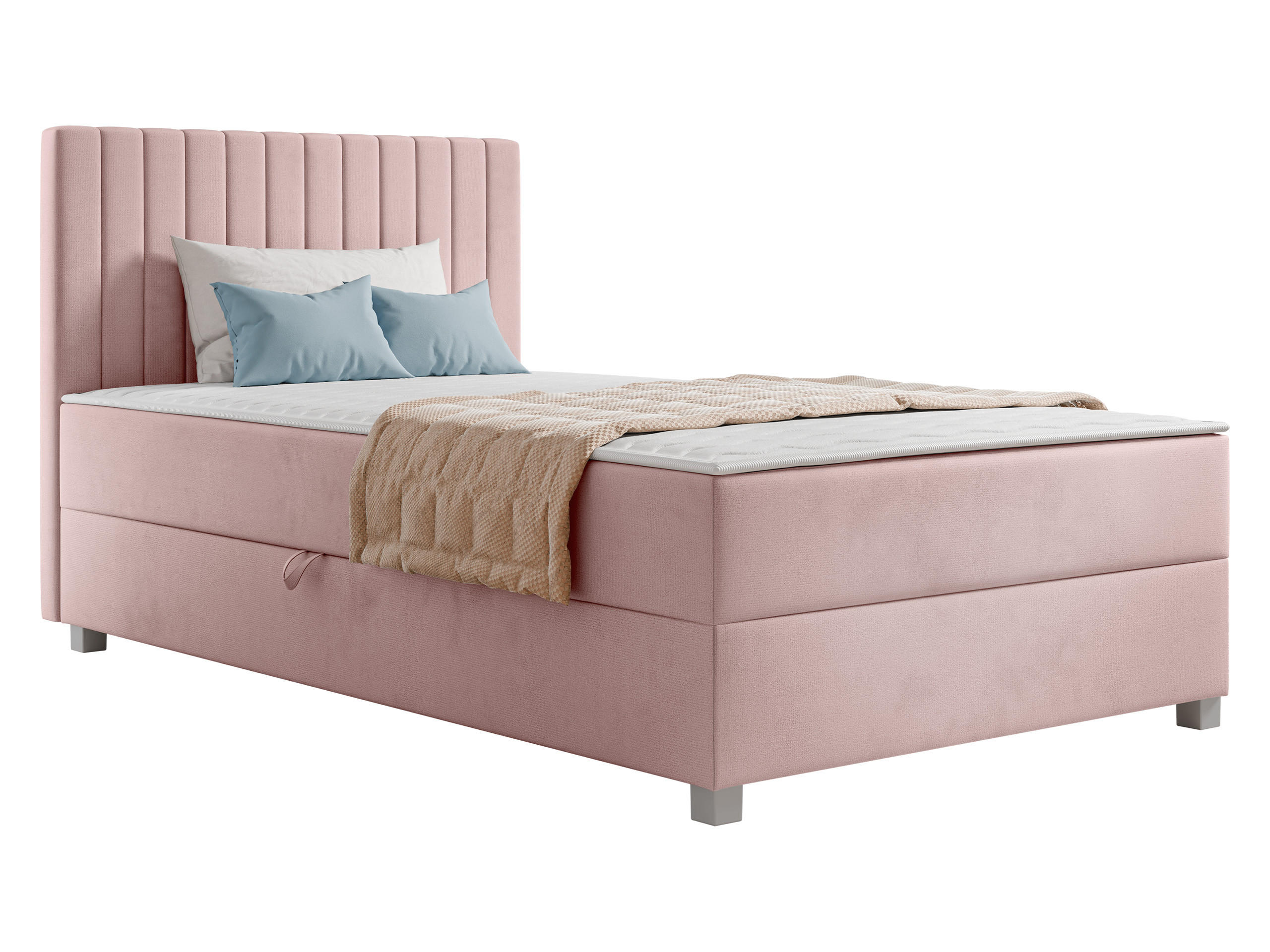 BOXBETT Viki - Silberfarben/Rosa, Holzwerkstoff/Kunststoff (120/200cm) - MIRJAN24
