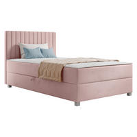 BOXBETT Viki - Silberfarben/Rosa, Holzwerkstoff/Kunststoff (120/200cm) - MIRJAN24