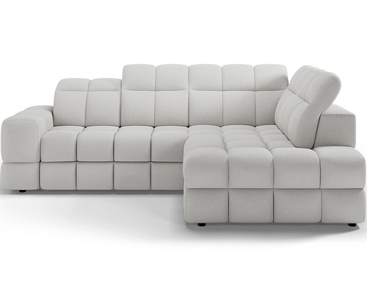 ECKSOFA Bronon mit Schlaffunktion und Bettkasten – Modernes Design, verstellbare Kopfstützen und verschiebbare Rückenlehnen - Weiß, Kunststoff (296/109cm) - Wohnideebilder