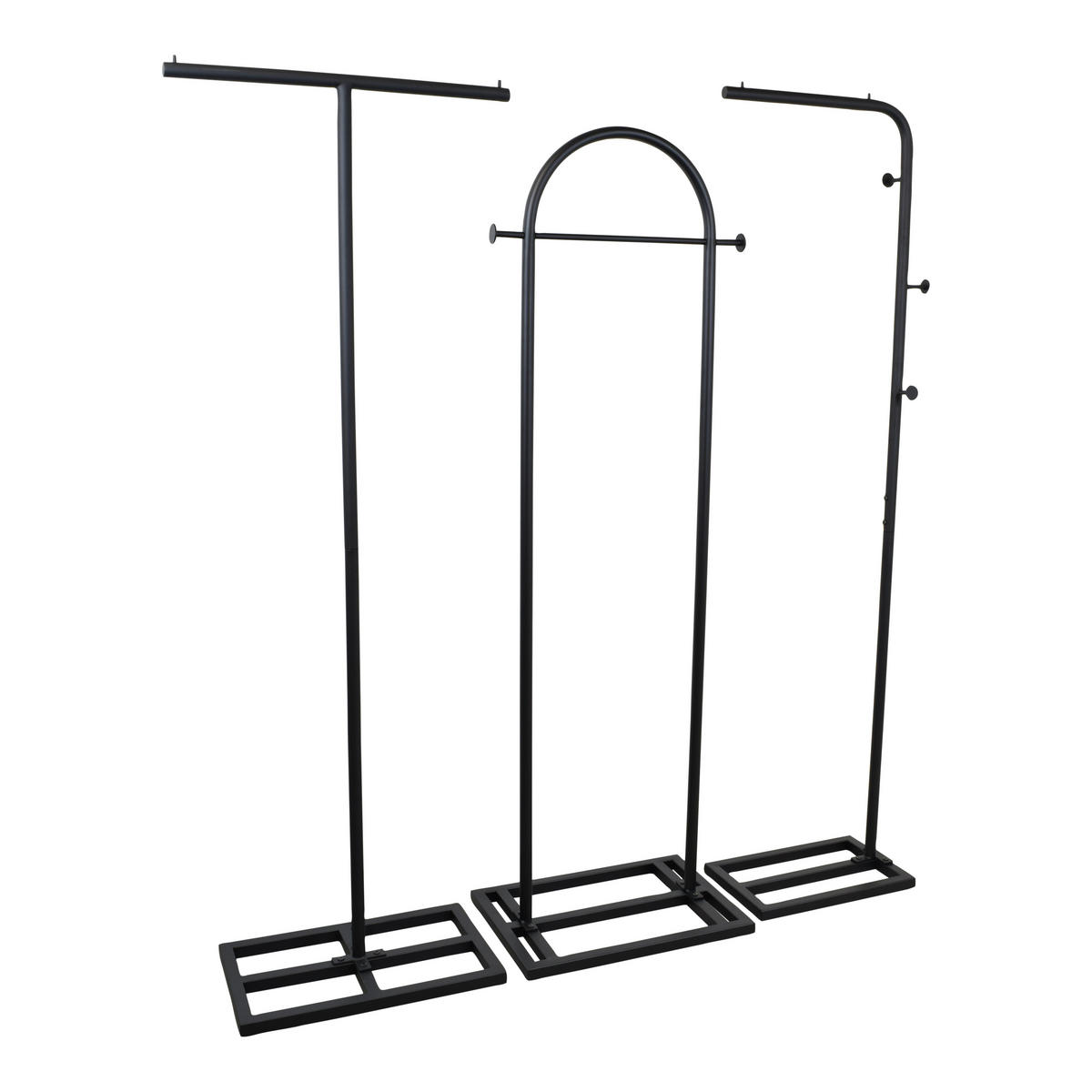KLEIDERSTÄNDER Fabri2 Schwarz - Schwarz, Metall (35/160/50cm) - LOFT42