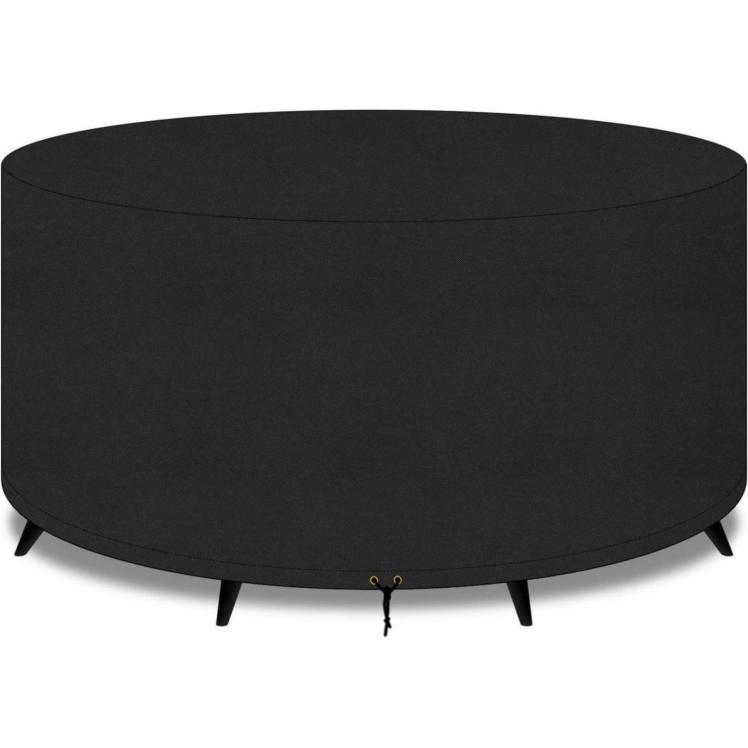 GARTENTISCH Abdeckung rund 130 x 70 cm Schwarz - Schwarz, Textil (130/71/130cm)