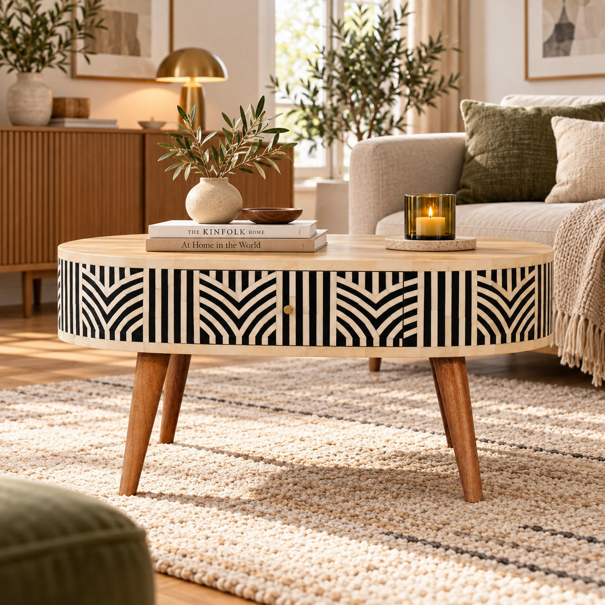 MEDIÁLNÍ KONZOLE s povrchovou úpravou Roasted Almond, 2 zásuvky, 1 otevřená police, jemně hnědá - hnědá, dřevo (80/45/40cm) - Artisan Furniture
